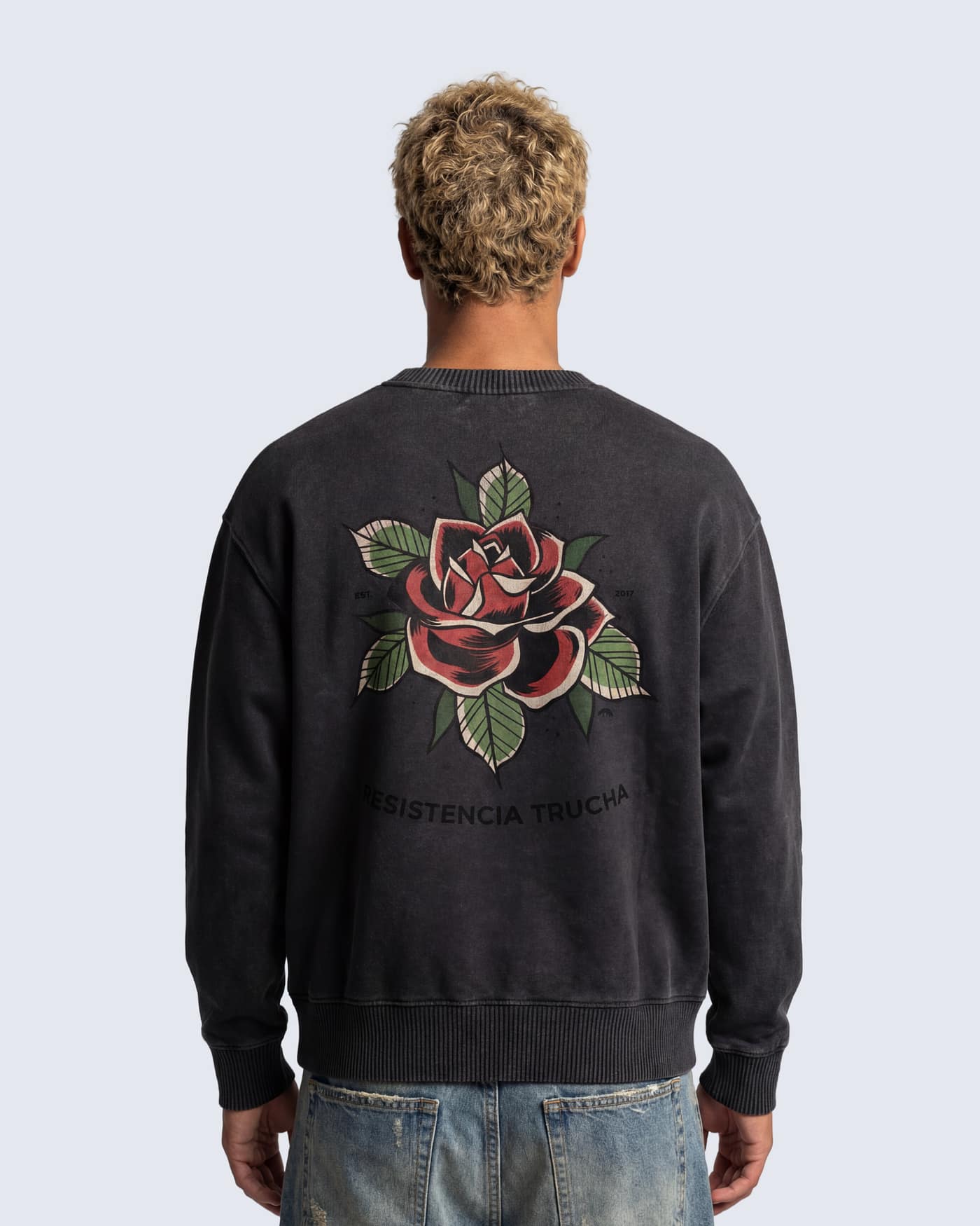 FERN + FIN RESISTENCIA TRUCHA black oversized sweater