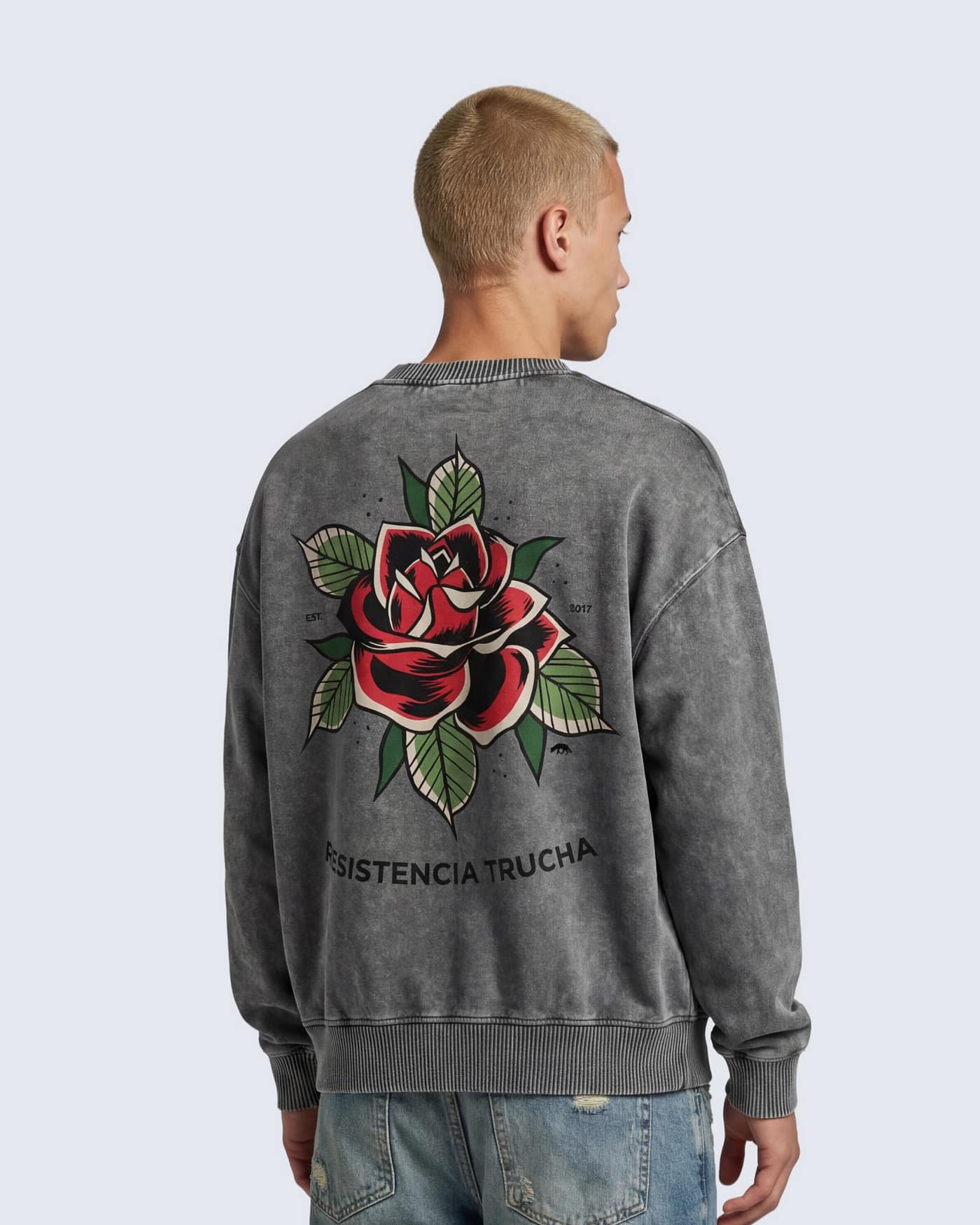 RESISTENCIA TRUCHA – Mineral Wash Oversized Sweater (Gray)